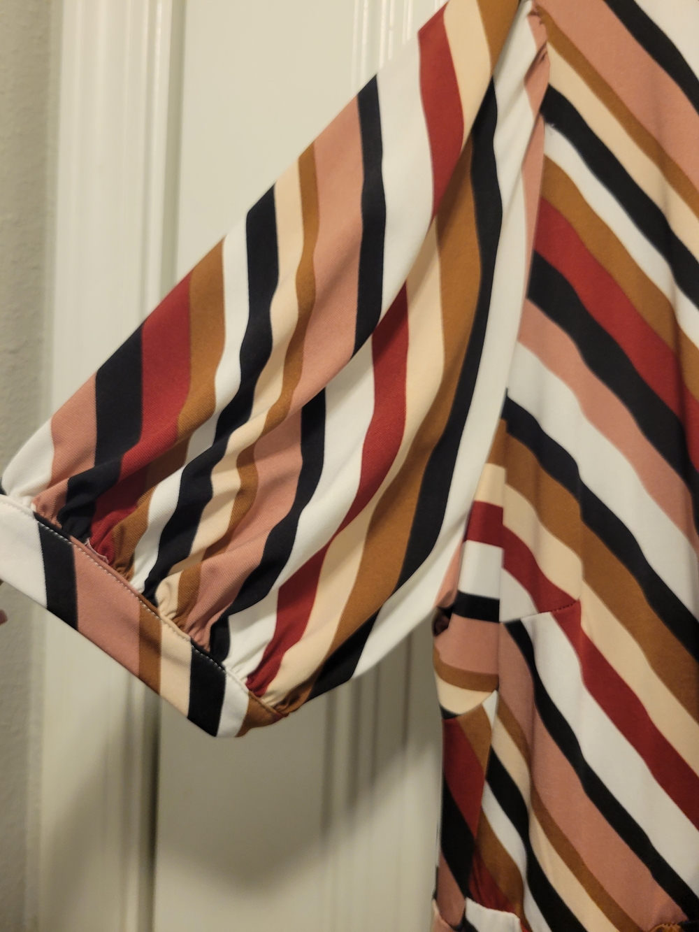 🎰Eloquii Diagonal Striped Faux Wrap Dress - Picture 6 of 7